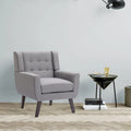 Contemporary Linen Button-Tufted Accent Chair