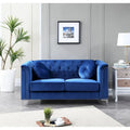 Velvet Button-Tufted Pompano Loveseat