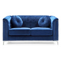 Velvet Button-Tufted Pompano Loveseat