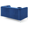 Velvet Button-Tufted Pompano Loveseat