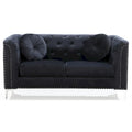 Velvet Button-Tufted Pompano Loveseat