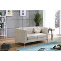 Velvet Button-Tufted Pompano Loveseat