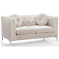 Velvet Button-Tufted Pompano Loveseat