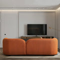 Milet Contemporary Curved Arm Sofa in Luxurious Boucle Fabric