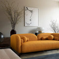 Milet Contemporary Curved Arm Sofa in Luxurious Boucle Fabric