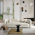 Milet Contemporary Curved Arm Sofa in Luxurious Boucle Fabric
