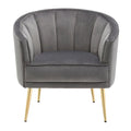 Randolf Velvet Accent Chair in Silver Orchid