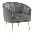 Randolf Velvet Accent Chair in Silver Orchid