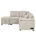 Nestfair L-Shaped Sofa Bed with Storage Ottoman - 2-in-1 Pull-Out Design