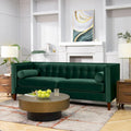 Jack 84 Mid-Century Modern Tuxedo Sofa with Decorative Bolster Pillows