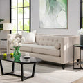 Jack 84 Mid-Century Modern Tuxedo Sofa with Decorative Bolster Pillows