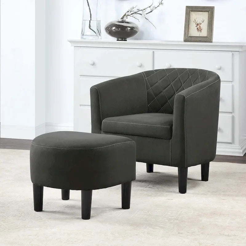 Convenience Concepts Roosevelt Accent Chair with Ottoman - Stylish Seating Solution