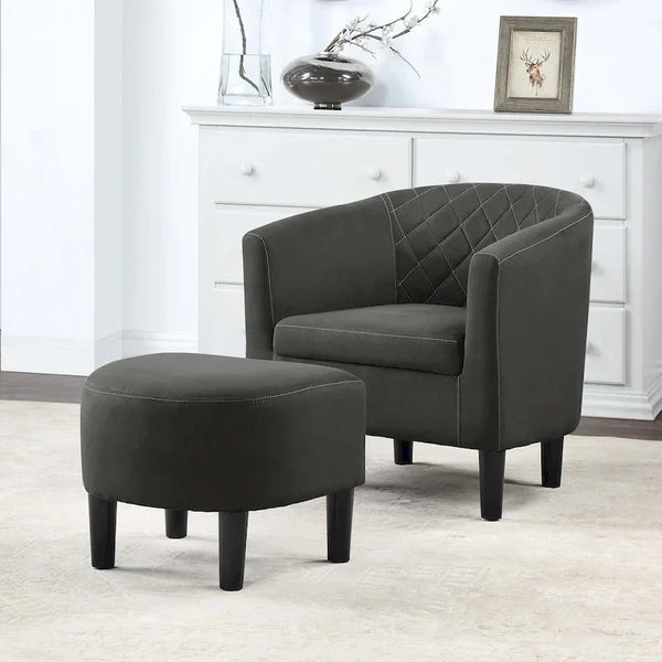 Convenience Concepts Roosevelt Accent Chair with Ottoman - Stylish Seating Solution