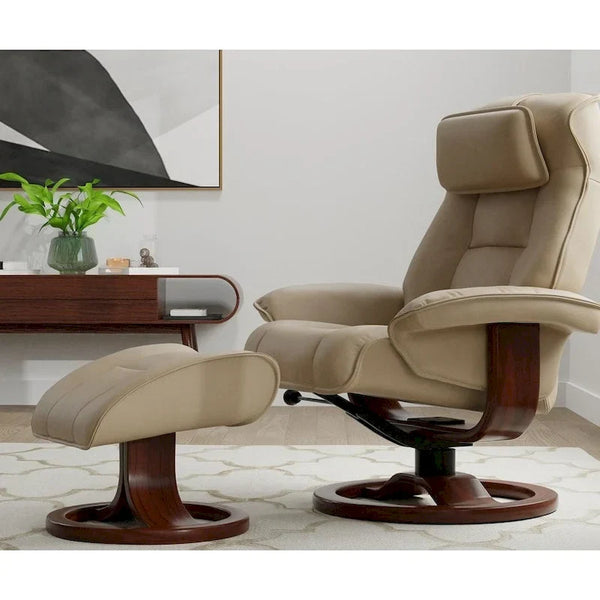 Fjords Mustang Leather Reclining Chair with Ottoman