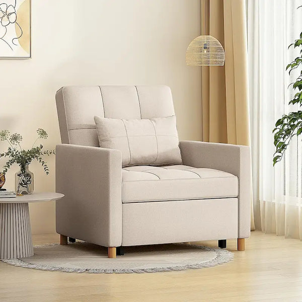 AECOJOY 3-in-1 Convertible Sleeper Sofa Chair with Pillow and Adjustable Backrest