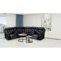 Mid-Century Modern Faux Leather Reclining Sectional Sofa