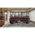 Mid-Century Modern Faux Leather Reclining Sectional Sofa