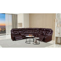 Mid-Century Modern Faux Leather Reclining Sectional Sofa