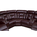Mid-Century Modern Faux Leather Reclining Sectional Sofa
