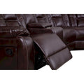 Mid-Century Modern Faux Leather Reclining Sectional Sofa
