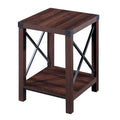 Ledel Rustic Farmhouse Accent End Table with Storage Shelf