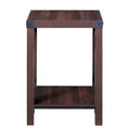 Ledel Rustic Farmhouse Accent End Table with Storage Shelf