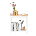 White MDF 24-Inch Wide 2-Tier Narrow Nightstand and Sofa Table