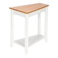 White MDF 24-Inch Wide 2-Tier Narrow Nightstand and Sofa Table