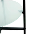 Double-Layer Round Tempered Glass End Table/Coffee Table with Sturdy Iron Frame
