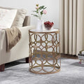 FirsTime & Co. Gilded Circles Iron Table - 16.75 x 16.75 x 22 in, American Design