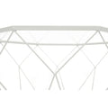 Malibu 22 Modern Octagonal Coffee Table with Tempered Glass Top and Durable Metal Geometric Base for Living Room or Office