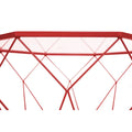 Malibu 22 Modern Octagonal Coffee Table with Tempered Glass Top and Durable Metal Geometric Base for Living Room or Office