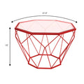 Malibu 22 Modern Octagonal Coffee Table with Tempered Glass Top and Durable Metal Geometric Base for Living Room or Office