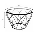 Malibu 22 Modern Octagonal Coffee Table with Tempered Glass Top and Durable Metal Geometric Base for Living Room or Office