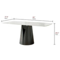 Contemporary Rectangular Dining Table with Elegant White Slate Surface