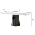 Contemporary Rectangular Dining Table with Elegant White Slate Surface