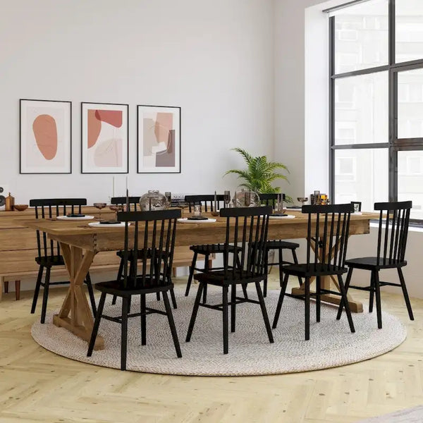 9' x 40" Rustic Solid Pine Folding Dining Table - Antique Style