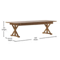 9' x 40" Rustic Solid Pine Folding Dining Table - Antique Style