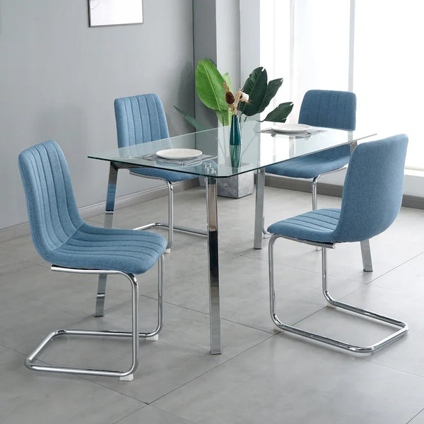 4-Piece Modern Dining Chair Set with Metal Legs