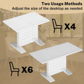 Clihome Glossy Wood Expandable Dining Table for 6 Guests