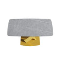 63-Inch Contemporary Dining Table with Slate Stone Surface and Metal Legs, Marble Finish