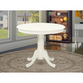 East West Furniture Antique Round Dining Table - 36x36 Inch Kitchen Table with Pedestal Base (Multiple Finish Options)