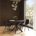 Ravenna 47" Modern Round Wood Dining Table with X-Cross Metal Base for Kitchen and Dining Room