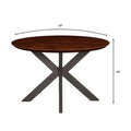 Ravenna 47" Modern Round Wood Dining Table with X-Cross Metal Base for Kitchen and Dining Room