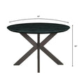 Ravenna 47" Modern Round Wood Dining Table with X-Cross Metal Base for Kitchen and Dining Room