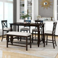 Nestfair 6-Piece Counter Height Dining Set with Chairs and Bench