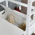 Furniture of America Wegh Twin Loft Bed with Workstation and Concealed Storage - Solid Wood