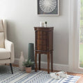 Serena Walnut Jewelry Armoire with Mirrored Finish