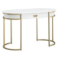 Leick Home Modern Oval Desk with Metal Legs