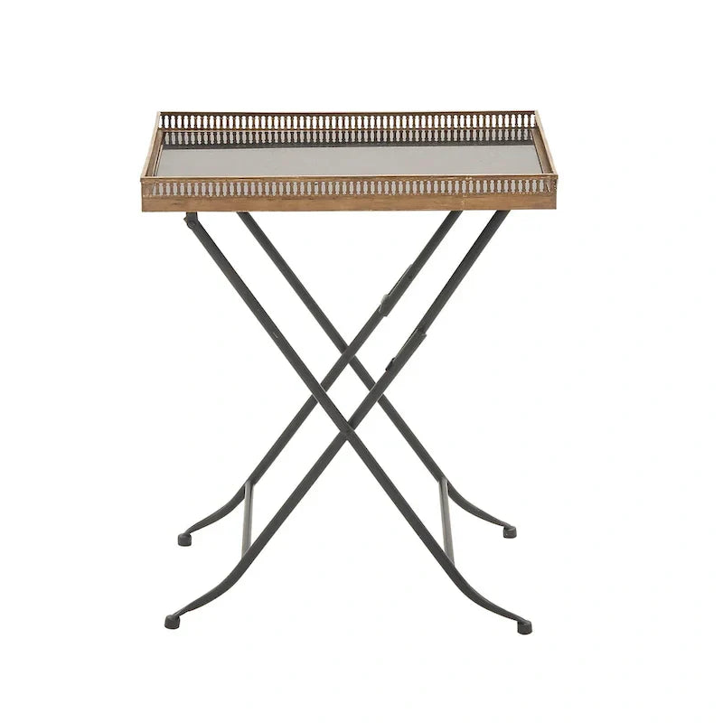 Roche River Decor Gold Metal Accent Table - 14"W x 21"L x 25"H